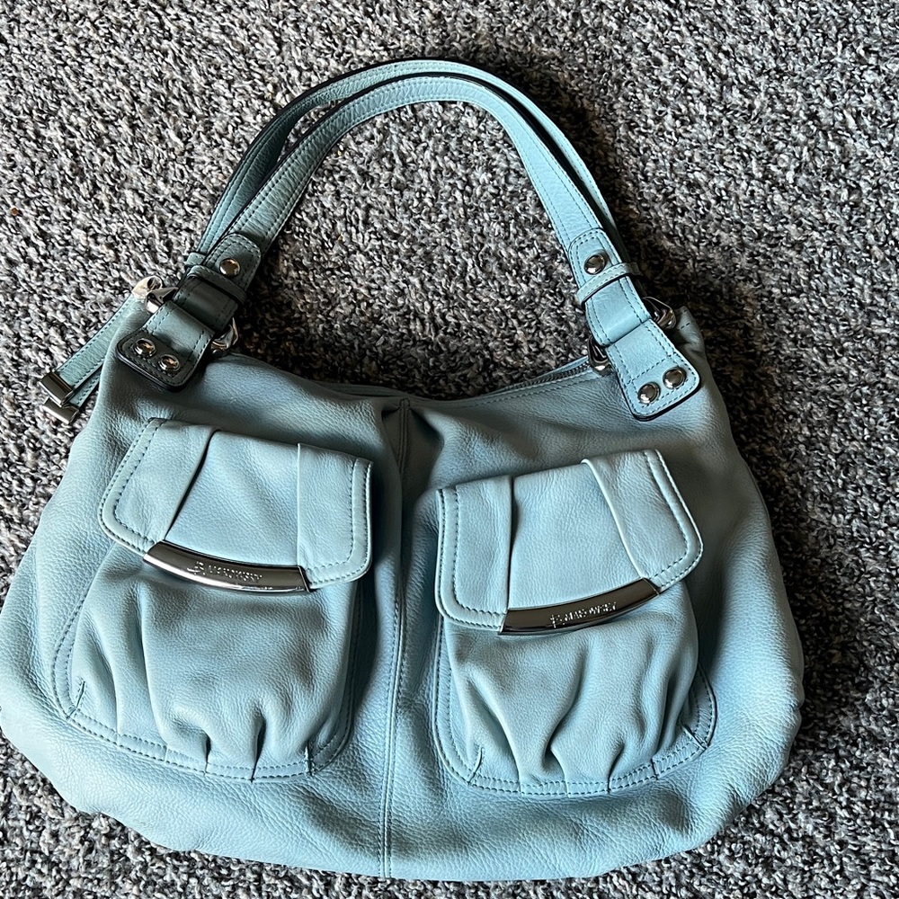 B. Makowsy Light Blue Women's Leather Shoulder Bag